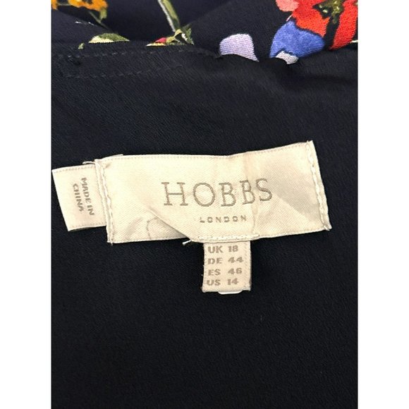 Hobbs London Women's Navy Laura Floral Jumpsuit Size 14 Sleeveless Wide Leg - Picture 6 of 6